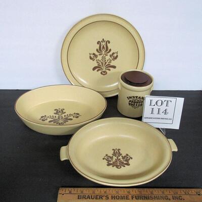 Lot of Pfaltzgraff Village Pattern Serving Pieces