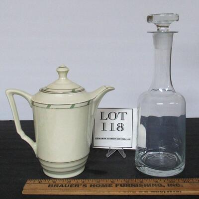 Fine China Coffee Pot, Clear Decanter, Read Description