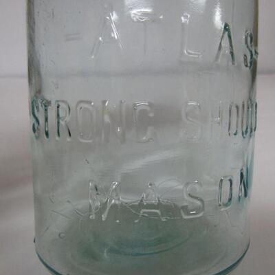 Antique Aqua Atlas Strong Shoulder Canning Jar