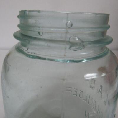 Antique Aqua Atlas Strong Shoulder Canning Jar