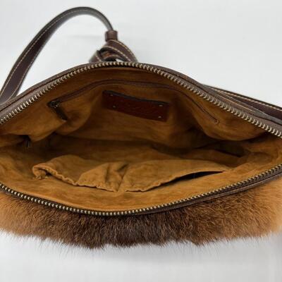 PATRICIA NASH ~ Avelino Brown Leather Fur Purse