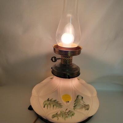 CAMBRIDGE 96 ELECTRIC & GLASS LAMP - HAND PAINTED