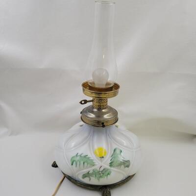 CAMBRIDGE 96 ELECTRIC & GLASS LAMP - HAND PAINTED
