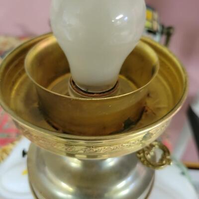 CAMBRIDGE 96 ELECTRIC & GLASS LAMP - HAND PAINTED