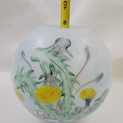 ANTIQUE HAND PAINTED GLASS FOR LAMP - SEE PICTURES
