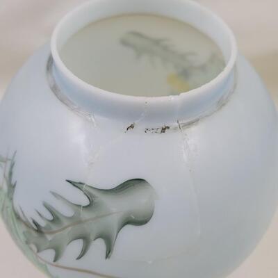 ANTIQUE HAND PAINTED GLASS FOR LAMP - SEE PICTURES