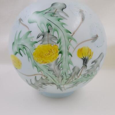 ANTIQUE HAND PAINTED GLASS FOR LAMP - SEE PICTURES