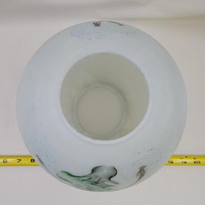 ANTIQUE HAND PAINTED GLASS FOR LAMP - SEE PICTURES