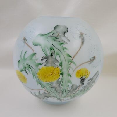 ANTIQUE HAND PAINTED GLASS FOR LAMP - SEE PICTURES