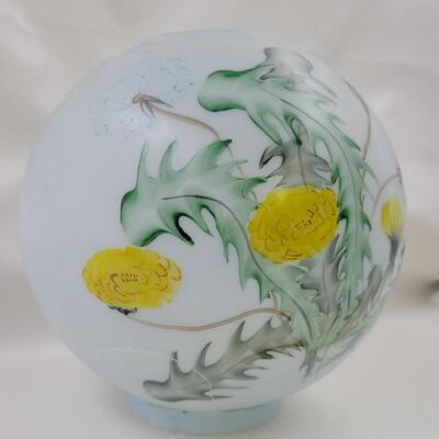 ANTIQUE HAND PAINTED GLASS FOR LAMP - SEE PICTURES