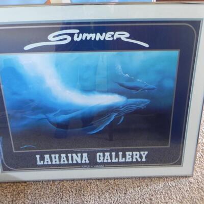 LOT 204  FLOOR LAMP AND FRAMED ART