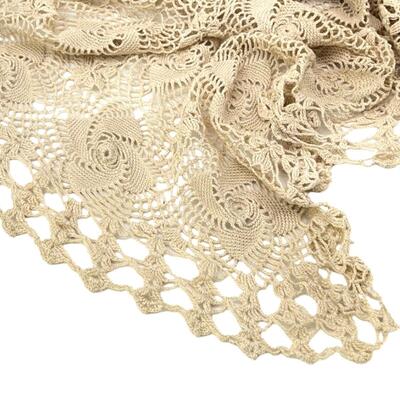 Beige Crocheted Table Cloth