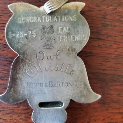 Reed and Barton OWL Whistle Pendant
