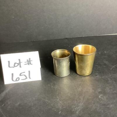 B - 651. Pair of Sterling Silver Shot Glasses