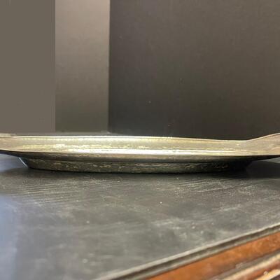 B - 639. Hammered Sterling Silver Oval Tray & Shaker