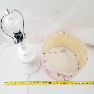 CUTE PINK & WHITE POODLE DOG TABLE LAMP