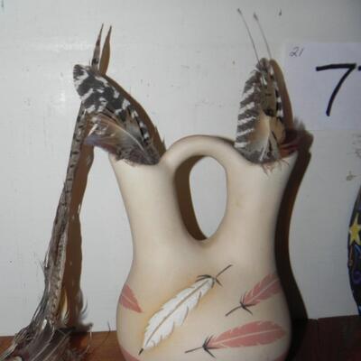 LOT 77 SIGNED POTTERY AND RAIN MAKER