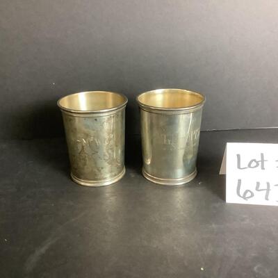 B - 643 Pair of Reed & Barton Sterling Silver Mint Julep Cups