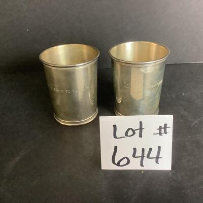 B - 644 Pair of Reed & Barton Sterling Silver Mint Julep Cups