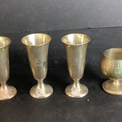 B - 649  Lot of 5 Sterling Silver Cordials by Gorham