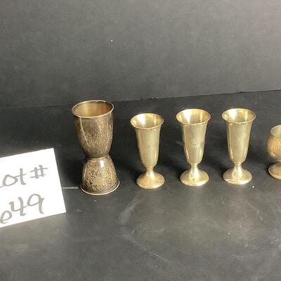 B - 649  Lot of 5 Sterling Silver Cordials by Gorham