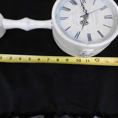 14 pc Home & Kitchen: Serving Tray & Saucers(Vintage?), 2 Face Clock
