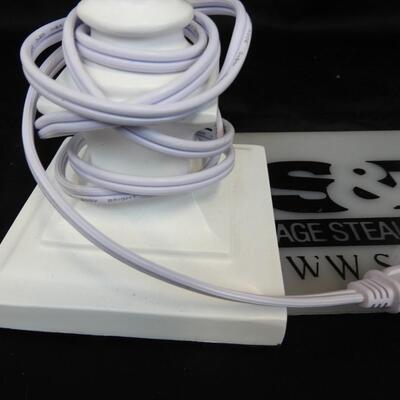 White Bedside Lamp, 22", Slightly Dirty Shade