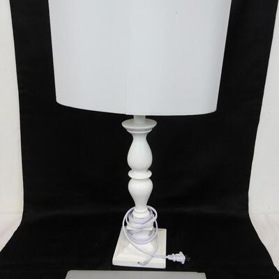 White Bedside Lamp, 22", Slightly Dirty Shade