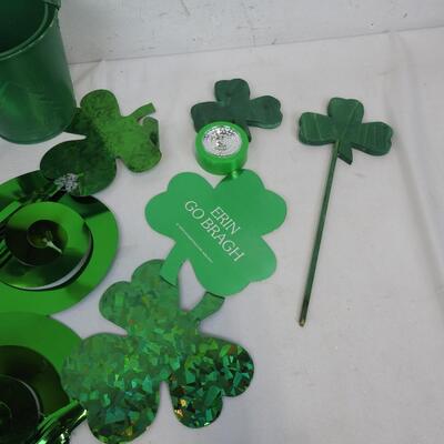 St. Patrick's Day Memorabilia: Mug, Small Bucket, Headband, Jar, etc