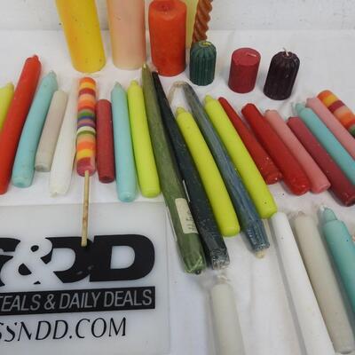 39 Candles, Multi-Colored, Some Striped, One Square