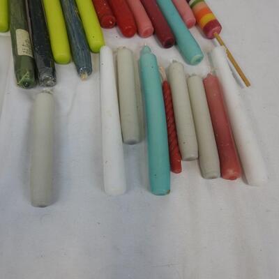 39 Candles, Multi-Colored, Some Striped, One Square