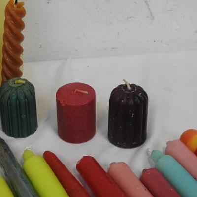 39 Candles, Multi-Colored, Some Striped, One Square