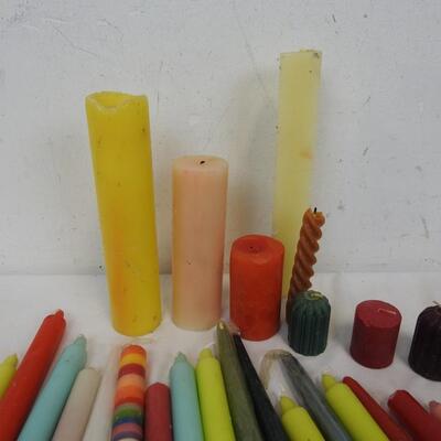 39 Candles, Multi-Colored, Some Striped, One Square