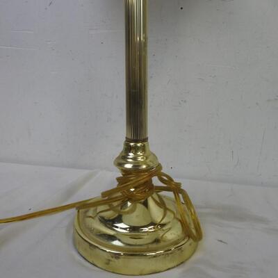 Gold Toned Lamp, Works, 28" Tall