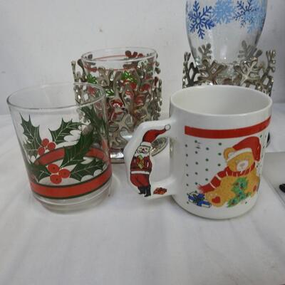 11 pc Christmas: Mugs, Letters To Santa Collector's Plate, Trim-a-Home Reindeer