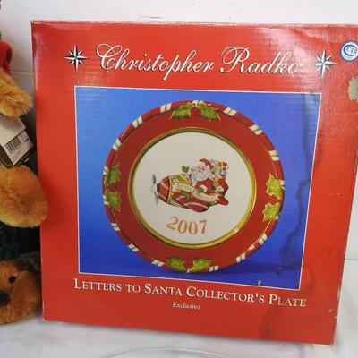 11 pc Christmas: Mugs, Letters To Santa Collector's Plate, Trim-a-Home Reindeer