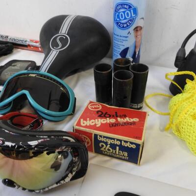 15 pc Sports, Bike Parts, Bike Tube, Snowboarding Goggles