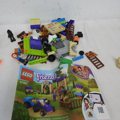 Lego Lot: Assorted Pieces, Baseplates, Minifigs, Batmobile, Friends Set