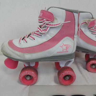 Pair of Pink Roller Skates, Firestar, Roller Derby, Size 3