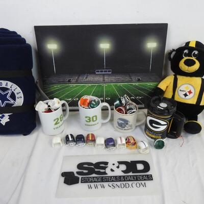 Sports Lot: Steelers Mascot Stuffed Animals, Cowboy Blanket, Plastic