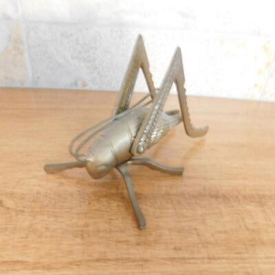 Petite Brass Grasshopper Shelf Sitter
