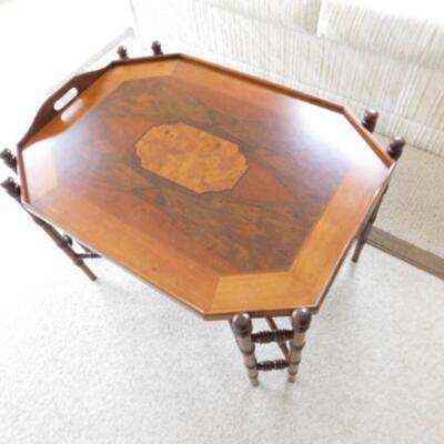 Walnut Inlay Design Butler Table