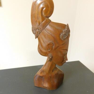 Wood Carved Female Statuette Unmarked
