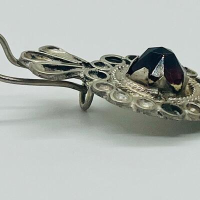 Lot 127 Atique/Vintage Handcrafted Pendant with Red Glass Stone
