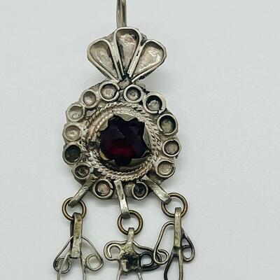 Lot 127 Atique/Vintage Handcrafted Pendant with Red Glass Stone