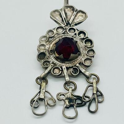 Lot 127 Atique/Vintage Handcrafted Pendant with Red Glass Stone