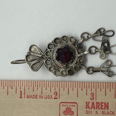 Lot 127 Atique/Vintage Handcrafted Pendant with Red Glass Stone