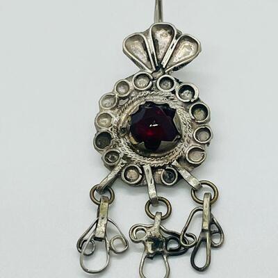 Lot 127 Atique/Vintage Handcrafted Pendant with Red Glass Stone