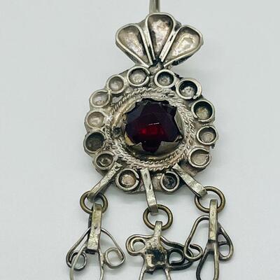 Lot 127 Atique/Vintage Handcrafted Pendant with Red Glass Stone