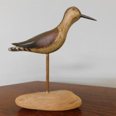 Hand Carved Sand Piper Shore Bird Signed by Artist Jim Slack Upright
